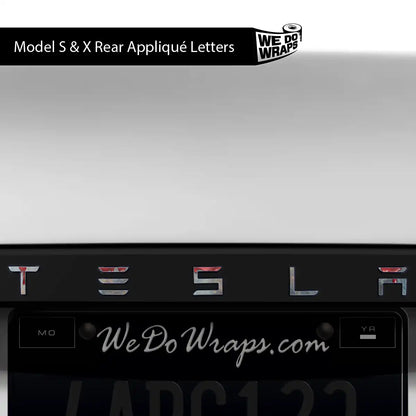 Bloody Tesla Emblem Decals (Front + Back) | Model X - Tesla Emblems