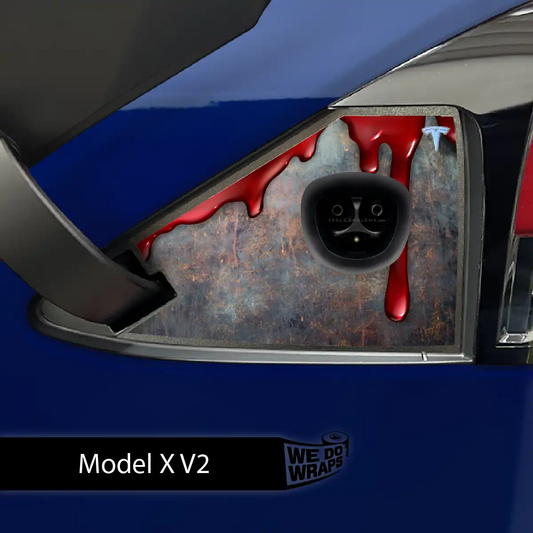 Bloody Tesla Charge Port Wrap | Model X - Tesla Emblems