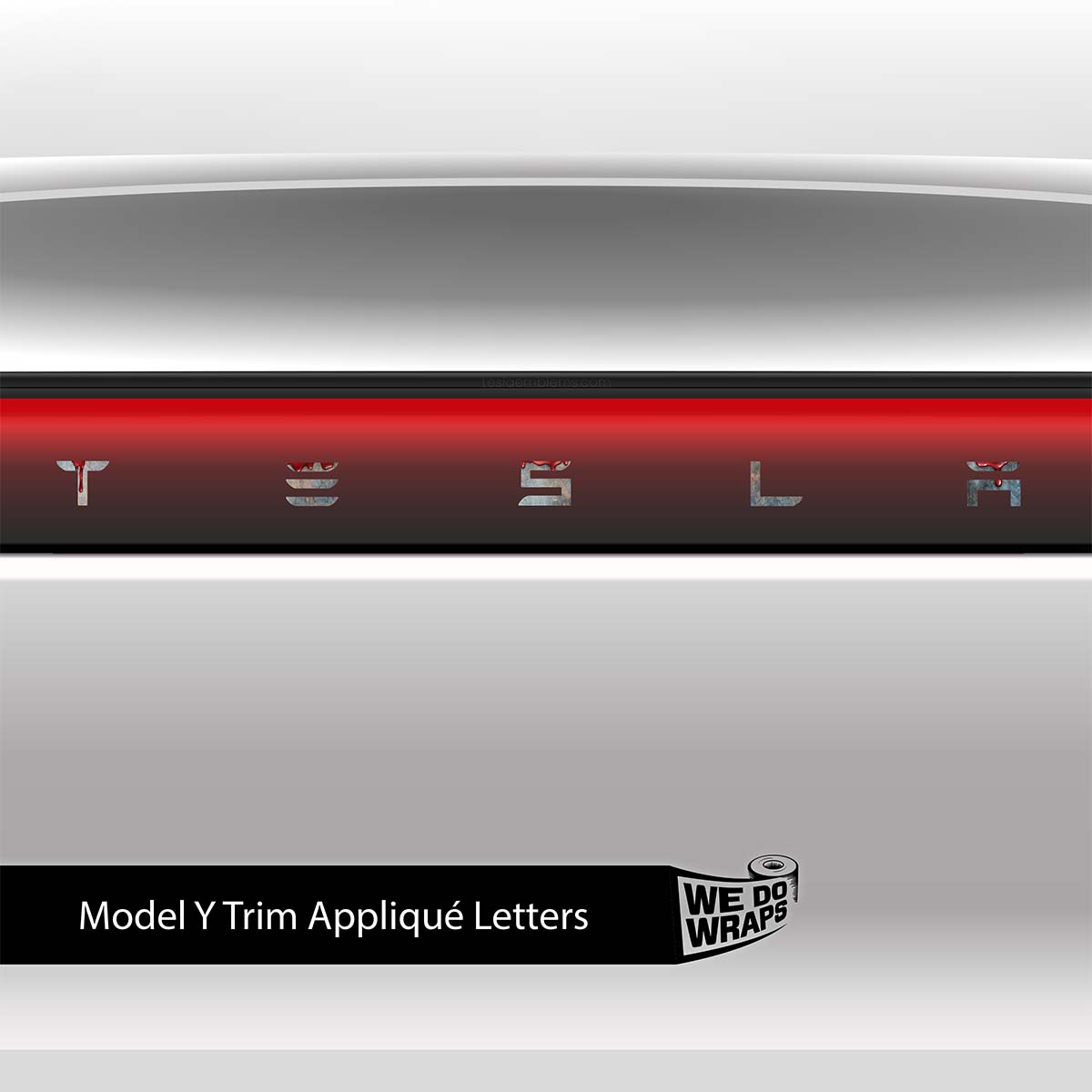 Bloody Tesla Emblem Decals (Front + Back) | Model Y - Tesla Emblems