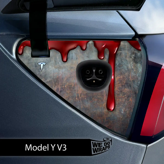 Bloody Tesla Charge Port Wrap | Model Y - Tesla Emblems