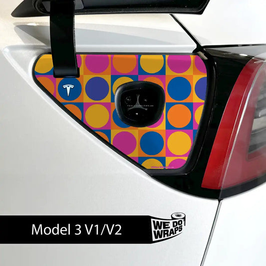 Bright Pop Charge Port Wrap | Model 3 - Tesla Emblems