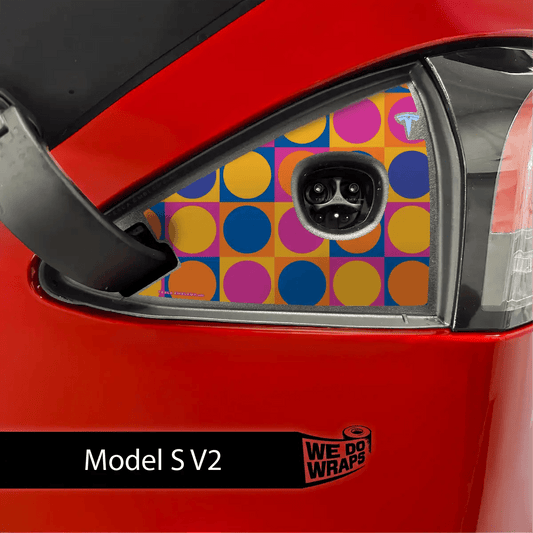 Bright Pop Charge Port Wrap | Model S - Tesla Emblems