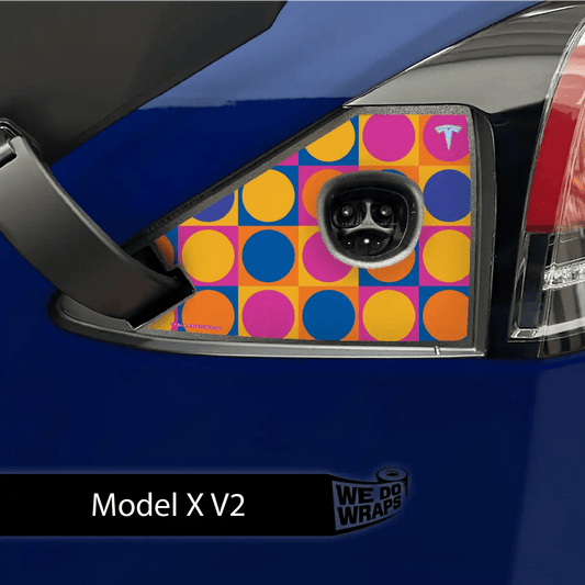 Bright Pop Charge Port Wrap | Model X - Tesla Emblems