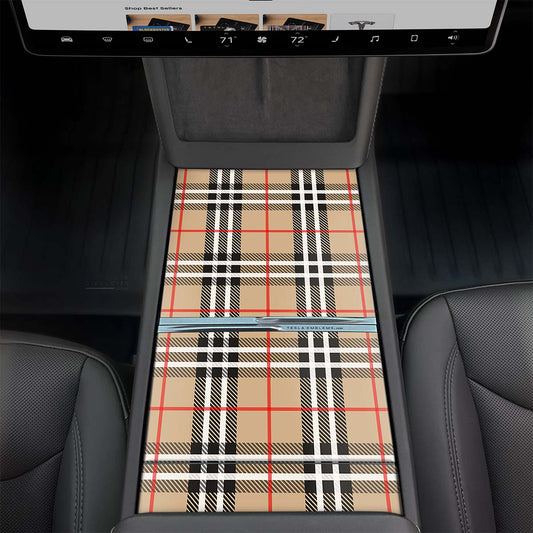 Designer BRBY Check | Tesla Center Console Wrap Kit | Model Y 2026 - Tesla Emblems