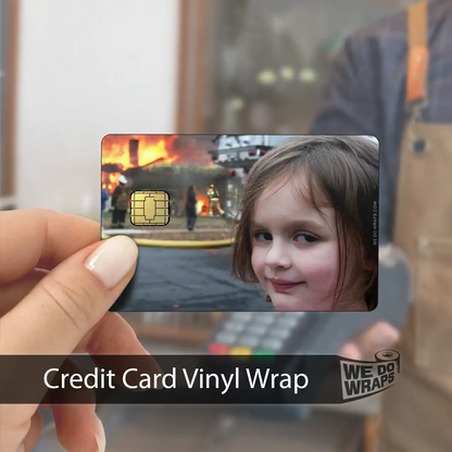 Burning House Girl Meme | NFC Key Card Wrap - Tesla Emblems