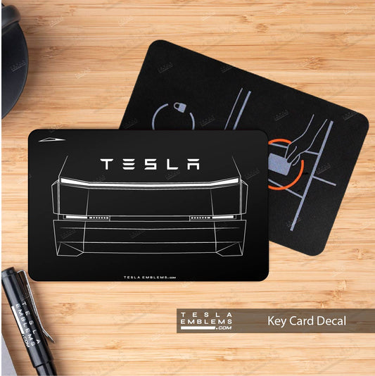 Cybertruck Front Outline Tesla Keycard Decal - Tesla Emblems