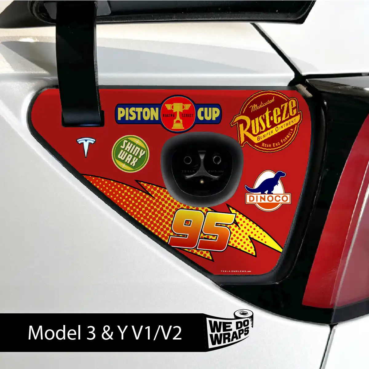Cars Tesla Charge Port Wrap | Model 3 - Tesla Emblems