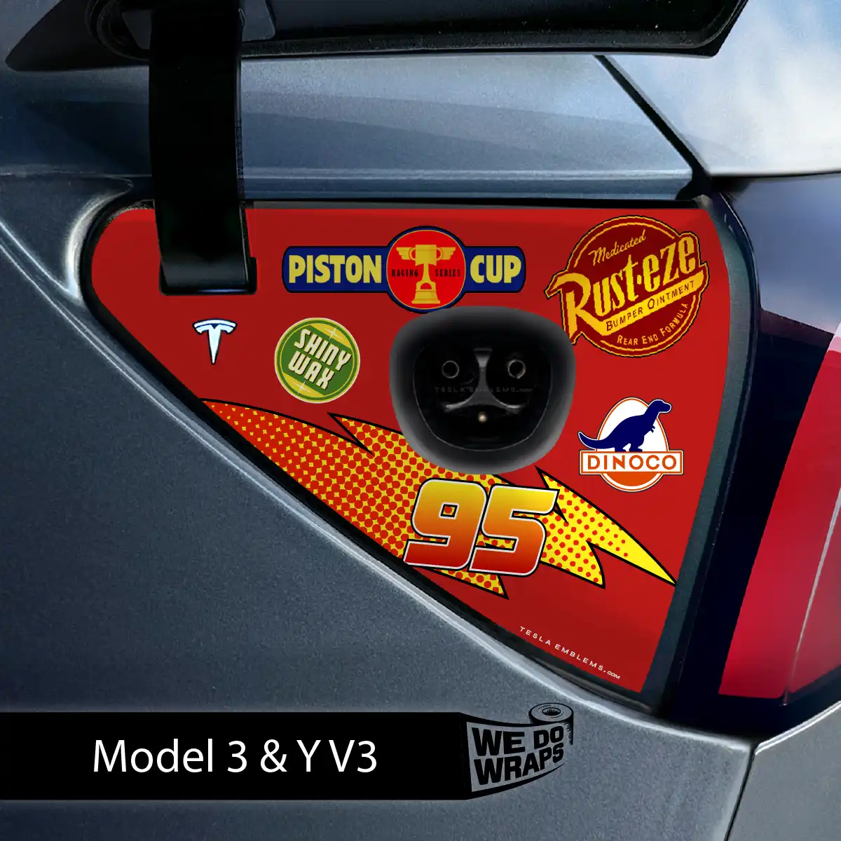 Cars Tesla Charge Port Wrap | Model 3 - Tesla Emblems