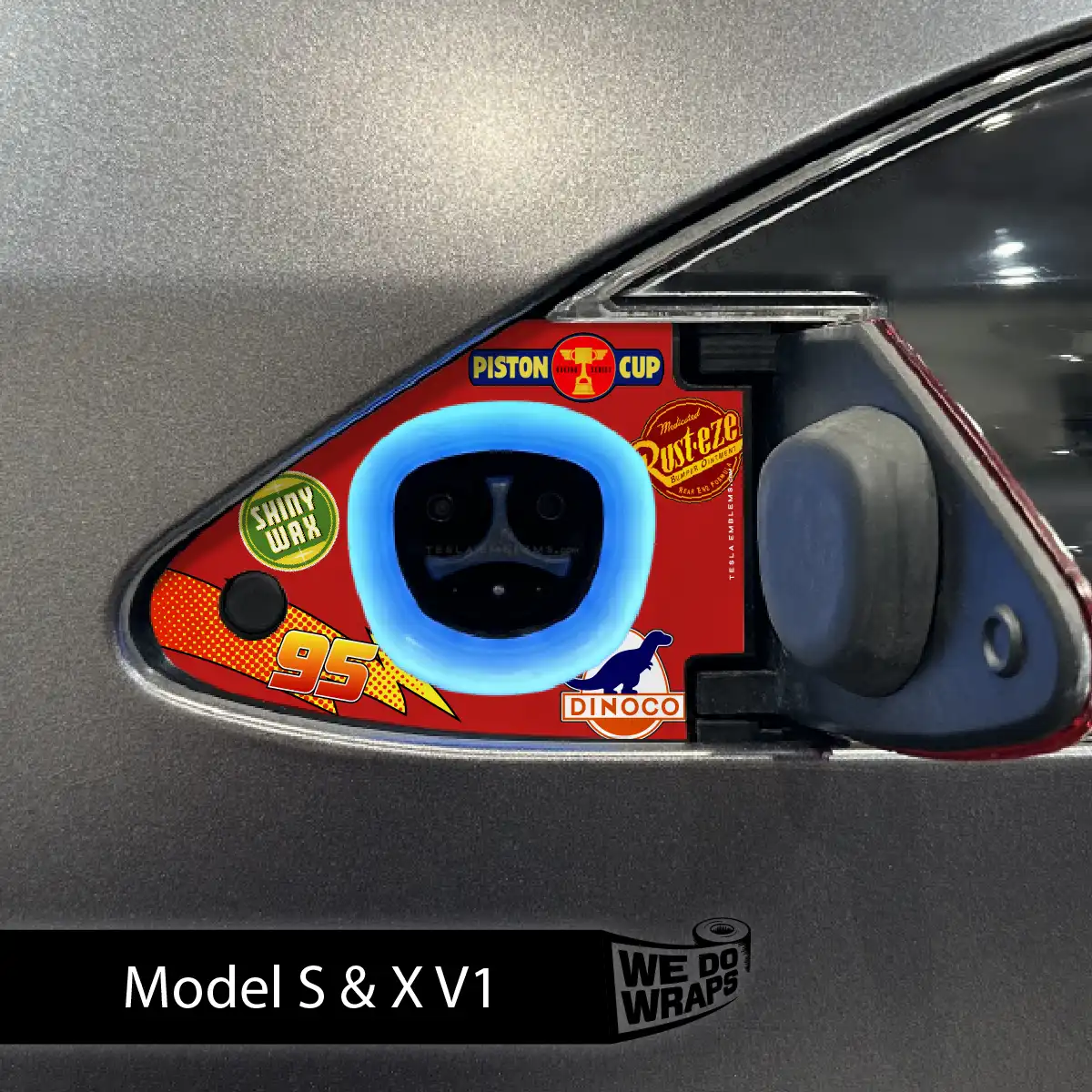 Cars Tesla Charge Port Wrap | Model S - Tesla Emblems