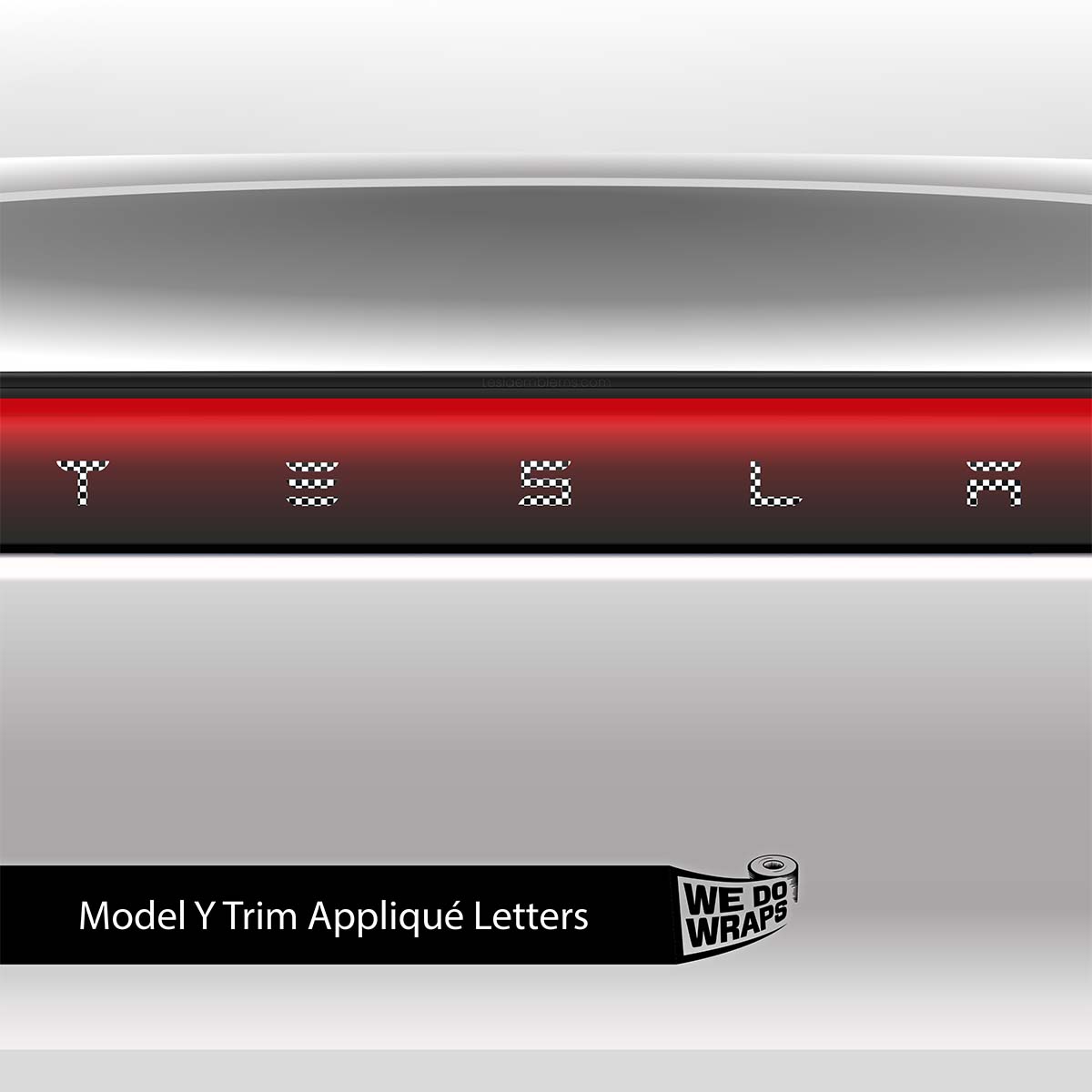 Checkered Tesla Emblem Decals (Front + Back) | Model Y - Tesla Emblems