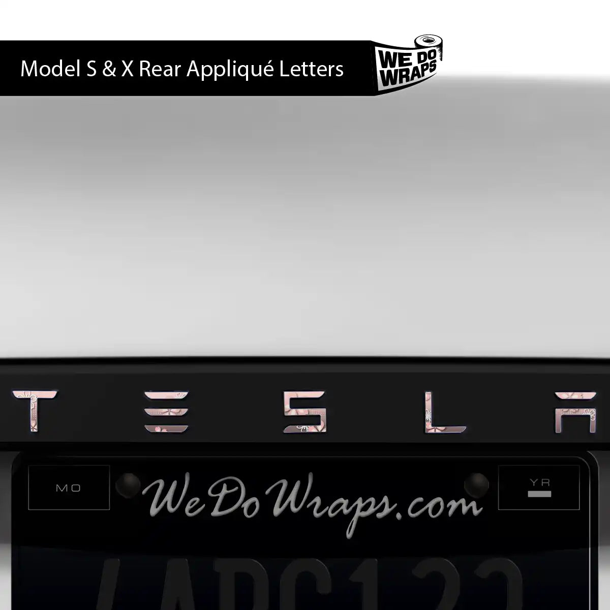 Cherry Blossoms Tesla Emblem Decals (Front + Back) | Model S - Tesla Emblems