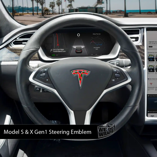 Christmas Tree Tesla Steering Wheel Emblem Decal | Model S - Tesla Emblems