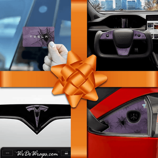 Holiday Bundle Cobweb Spider Tesla Wrap Kit | Model S - Tesla Emblems