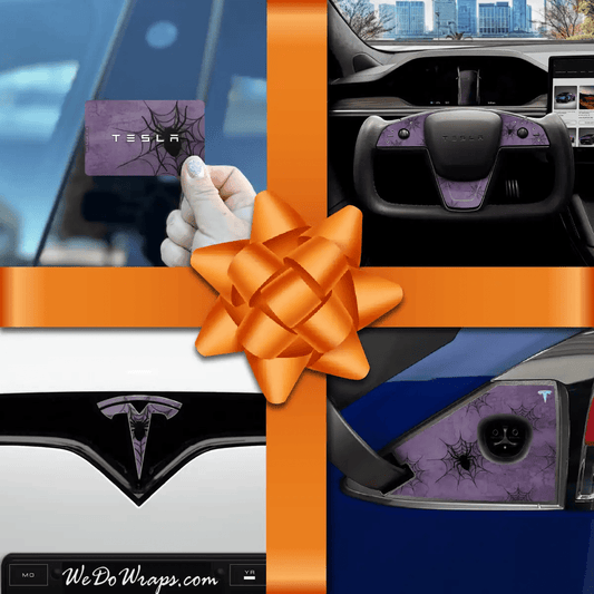 Holiday Bundle Cobweb Spider Tesla Wrap Kit | Model X - Tesla Emblems