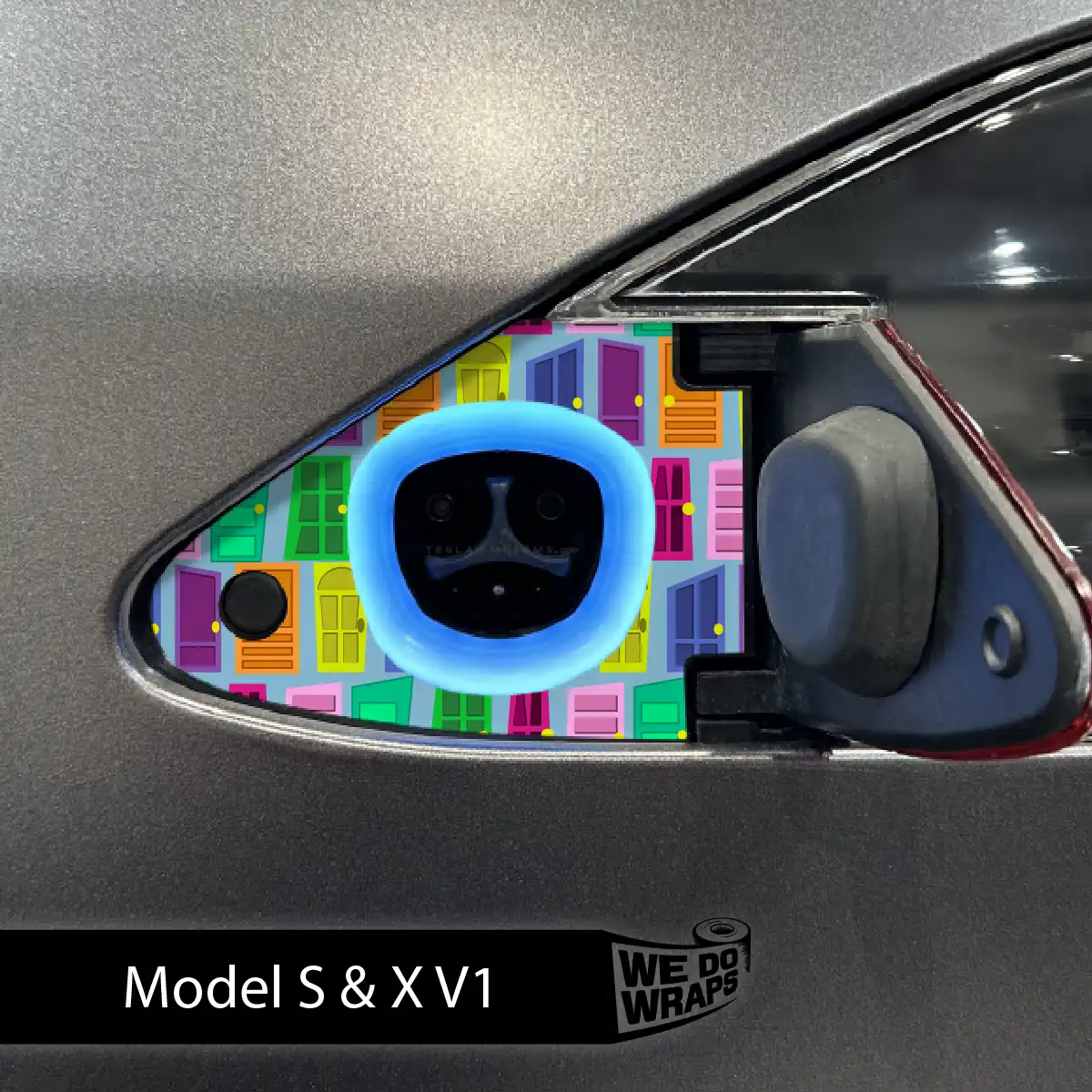Colorful Doors Tesla Charge Port Wrap | Model S - Tesla Emblems