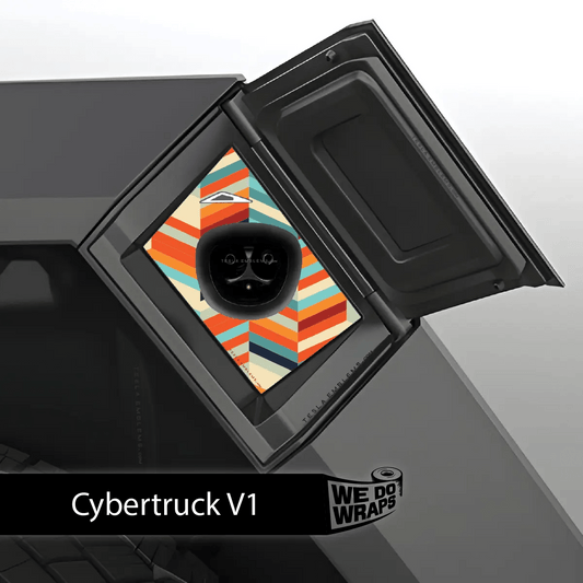 Colorful Herringbone Charge Port Wrap | Cybertruck - Tesla Emblems