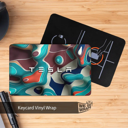 Colorful Topography Tesla Keycard Decal - Tesla Emblems
