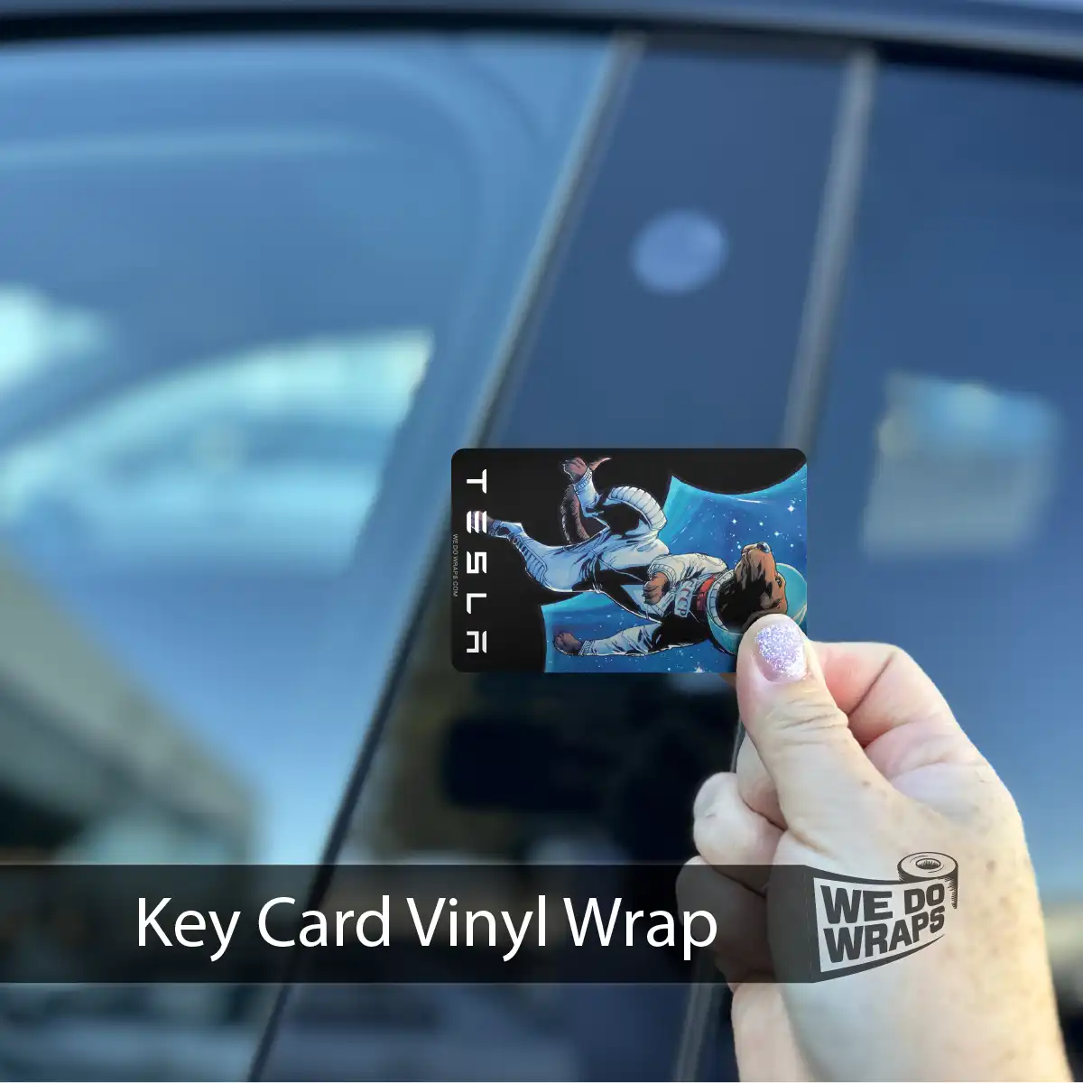Cosmo The Space Dog | NFC Key Card Wrap - Tesla Emblems