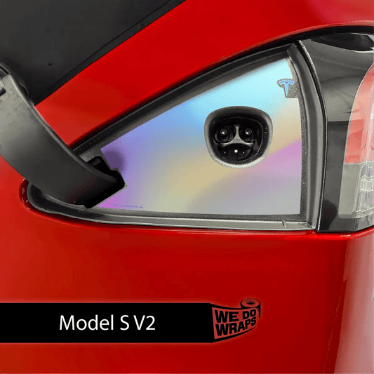 Cotton Candy Gradient Tesla Charge Port Wrap | Model S - Tesla Emblems