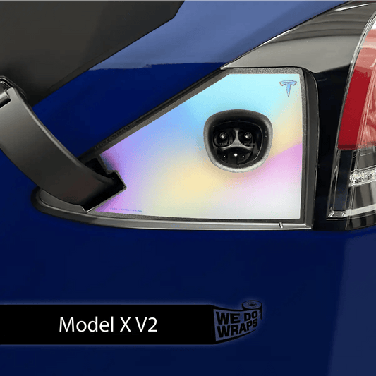 Cotton Candy Gradient Tesla Charge Port Wrap | Model X - Tesla Emblems