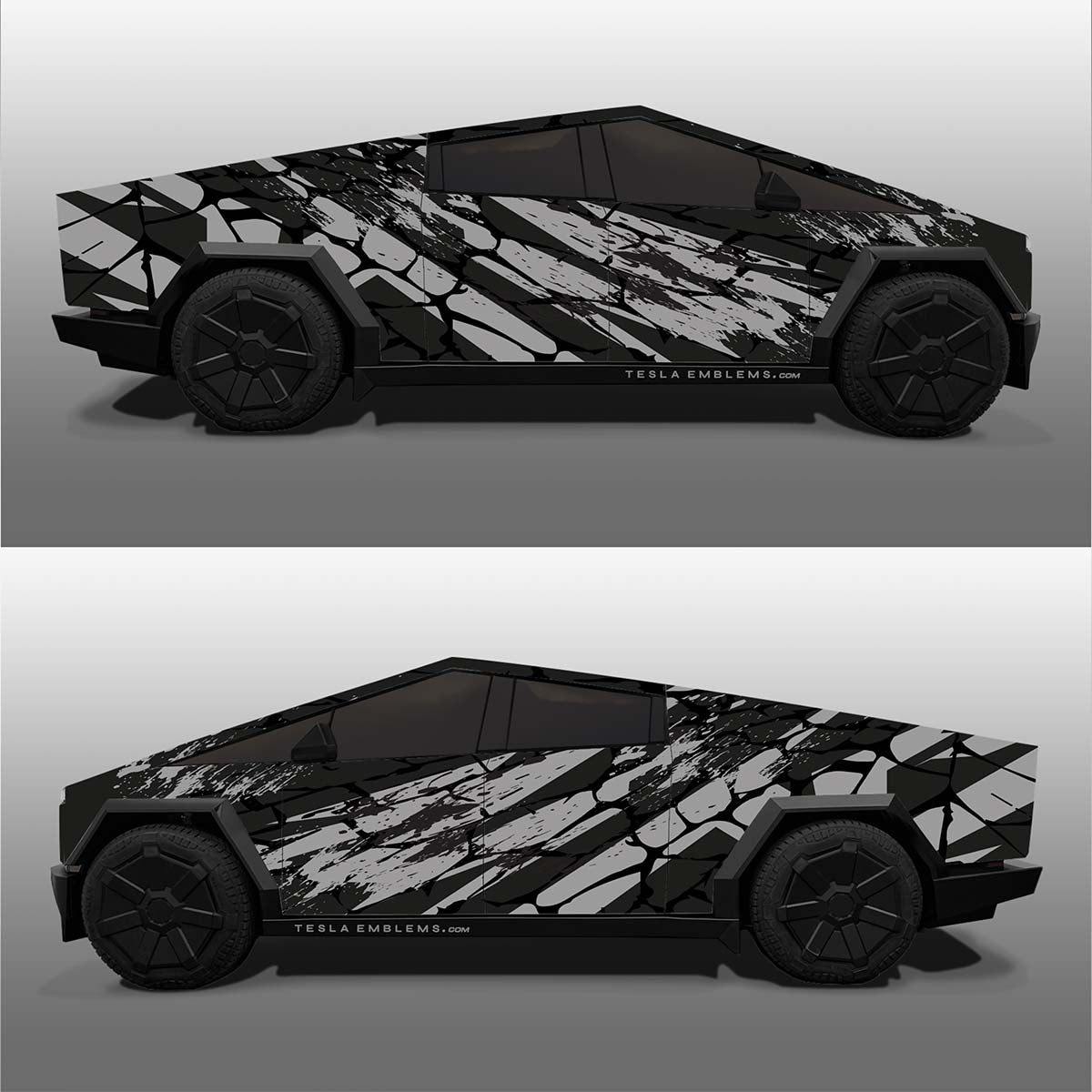 CyberGrunge - Tesla Cybertruck DIY Precut Kit - Tesla Emblems