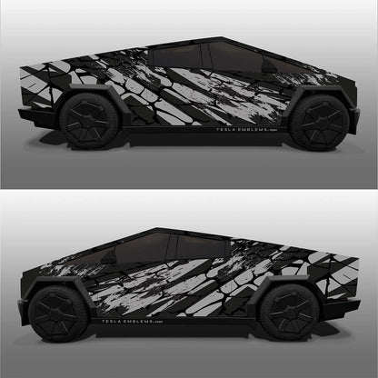 CyberGrunge - Tesla Cybertruck DIY Precut Kit - Tesla Emblems