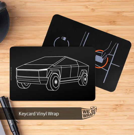 Cybertruck Profile Line Art Tesla Keycard Decal - Tesla Emblems