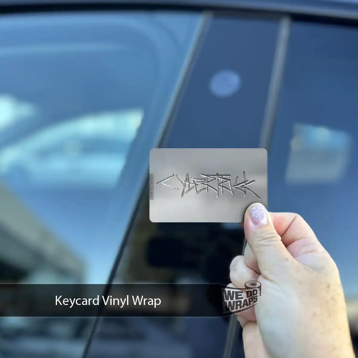 Cybertruck Welded Steel Tesla Keycard Decal - Tesla Emblems