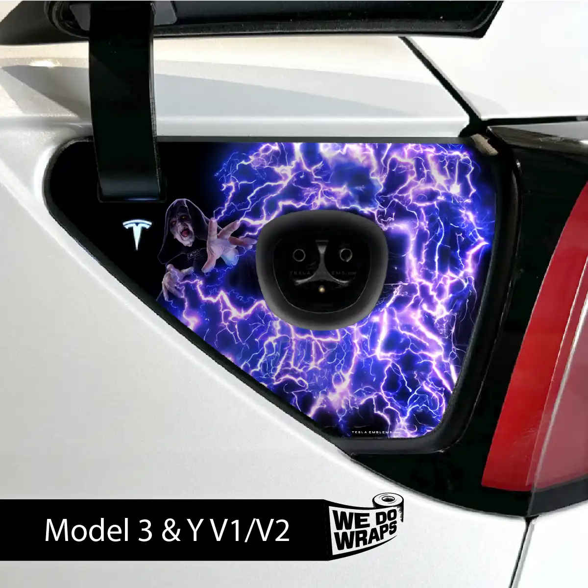 Darth Sidious Palpatine Tesla Charge Port Wrap | Model Y - Tesla Emblems