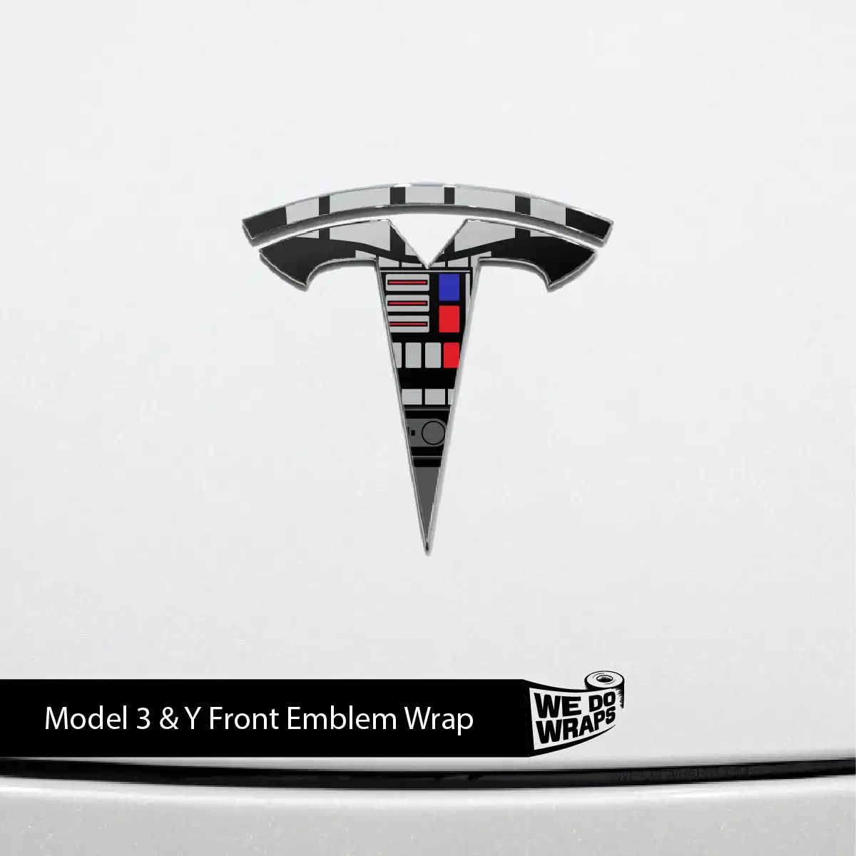 Darth Control Panel Tesla Emblem Decals (Front + Back) | Model Y ...