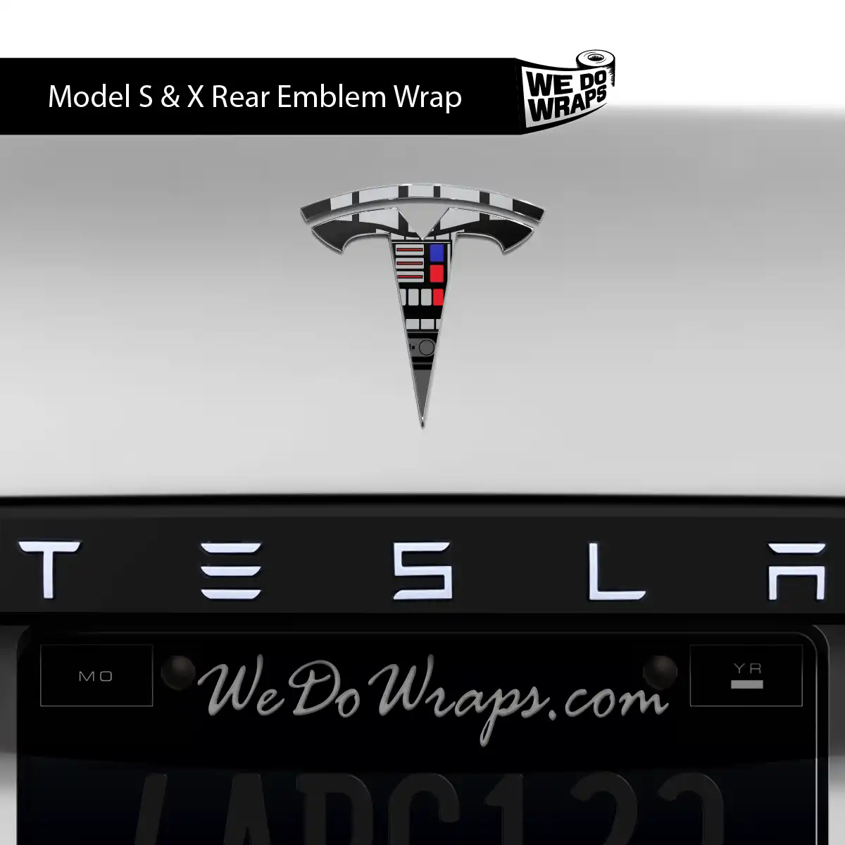 Control Panel Tesla Emblem Decals (Front + Back) | Model S - Tesla Emblems