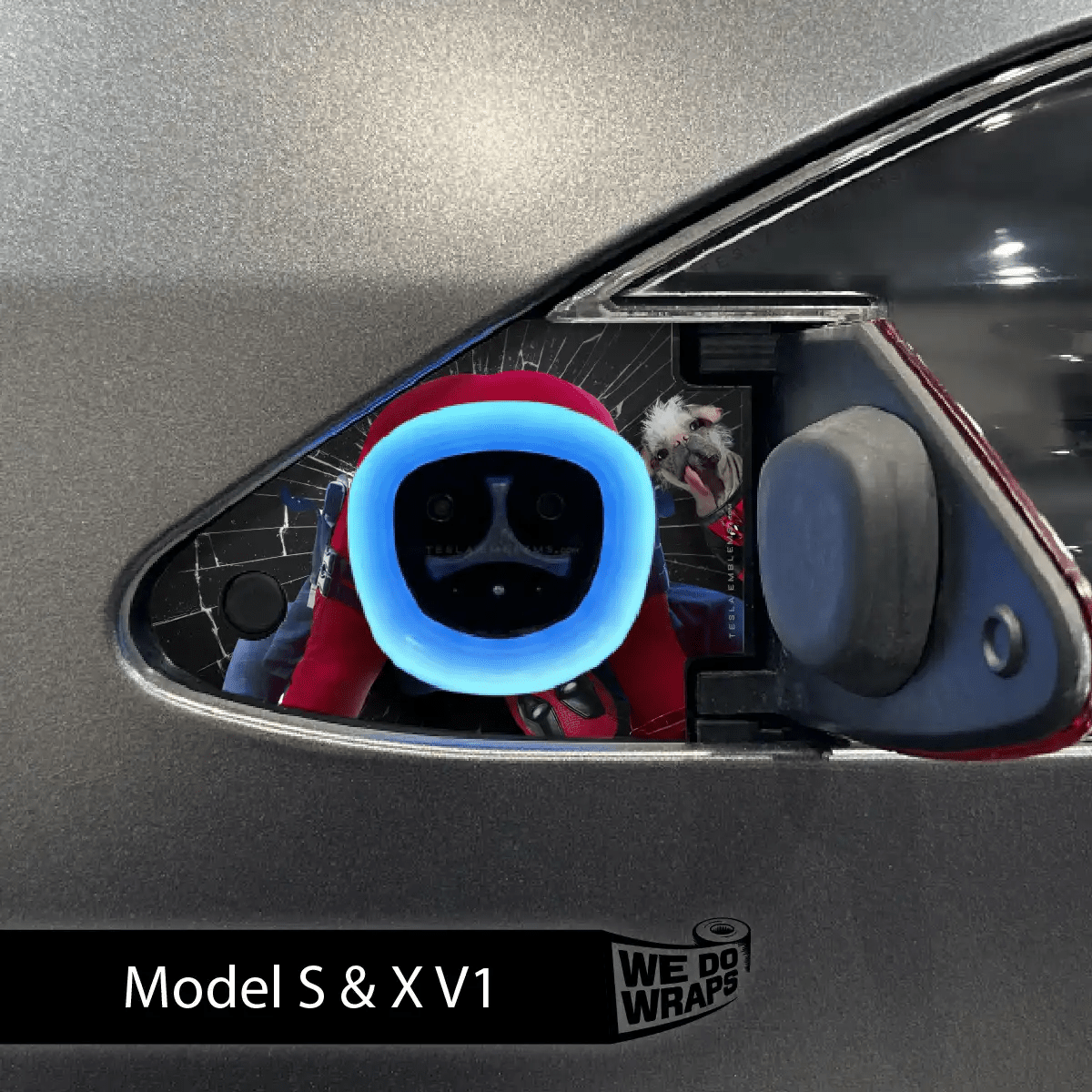 Deadpool Cheeky Charging Tesla Charge Port Wrap | Model S - Tesla Emblems
