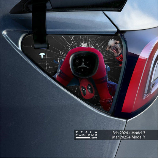 Deadpool Cheeky Charging Charge Port Wrap | Model Y - Tesla Emblems