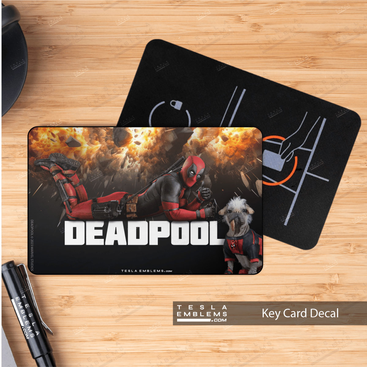 Deadpool Explosive Fun NFC Keycard Decal - Tesla Emblems