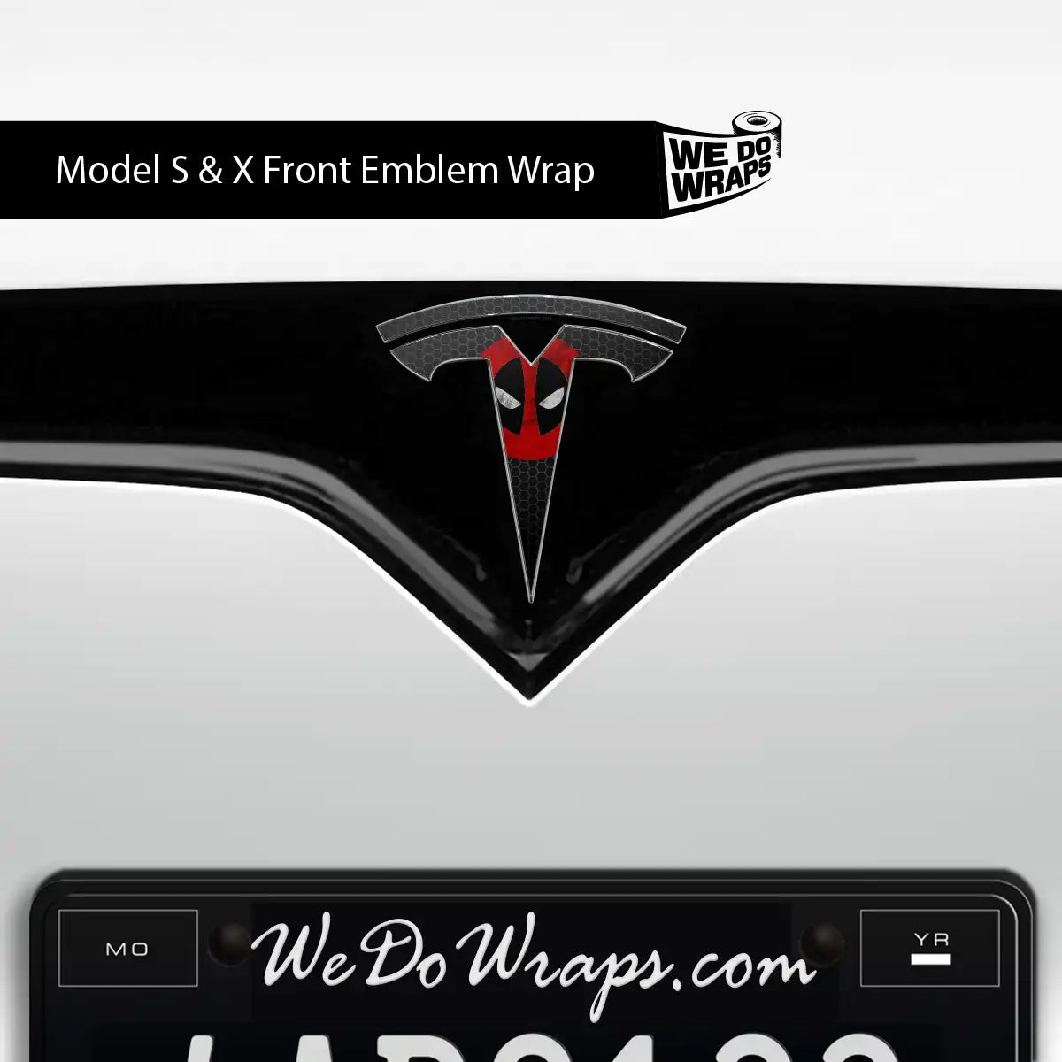 Dead Pool Tesla Emblem Decals (Front + Back) | Model S - Tesla Emblems