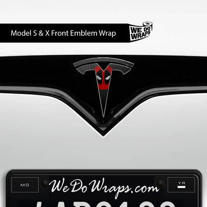 Dead Pool Tesla Emblem Decals (Front + Back) | Model S - Tesla Emblems