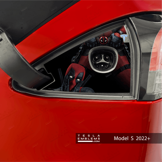 Deadpool Watt - a Package Charge Port Wrap - Tesla Emblems