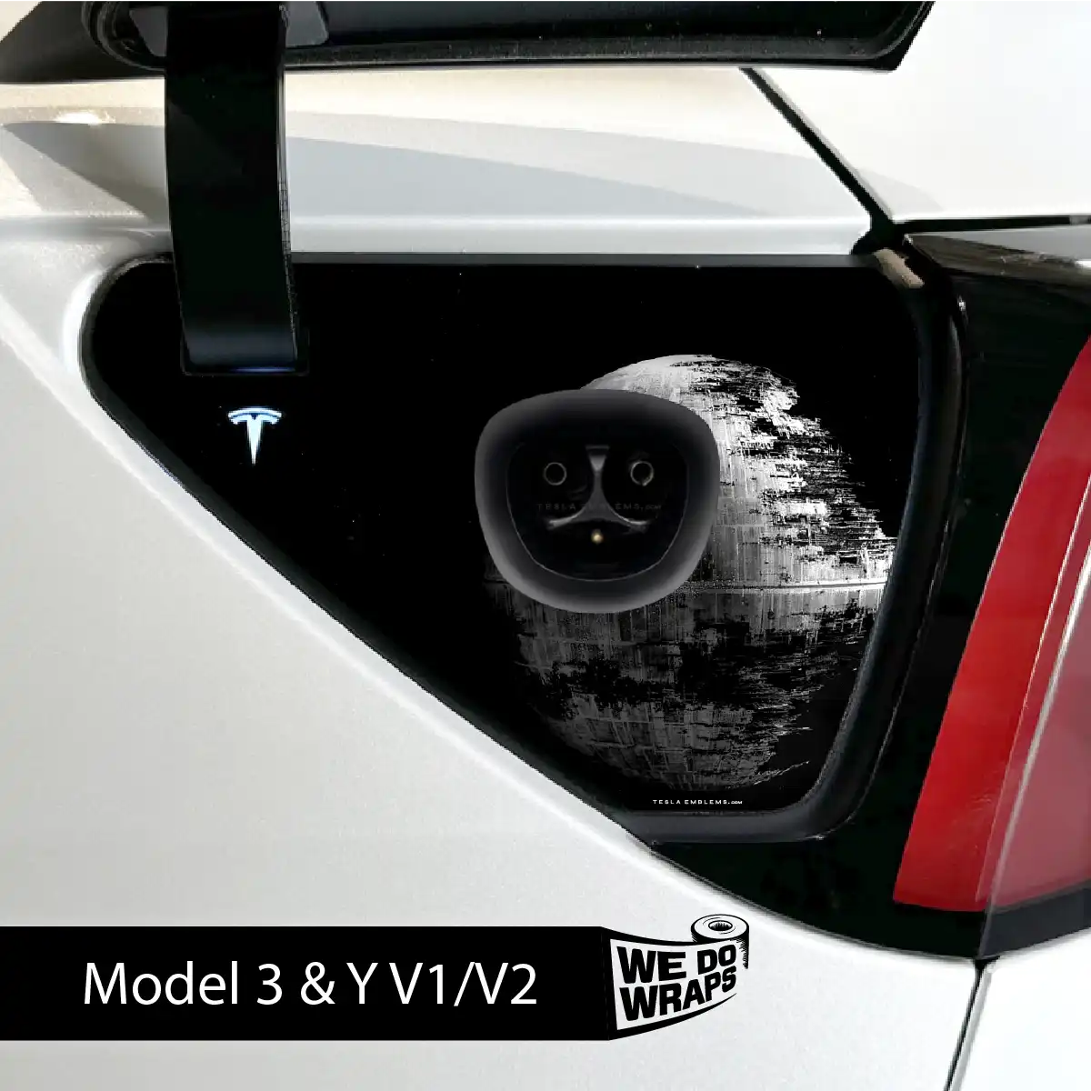 Space Station Tesla Charge Port Wrap | Model 3 - Tesla Emblems