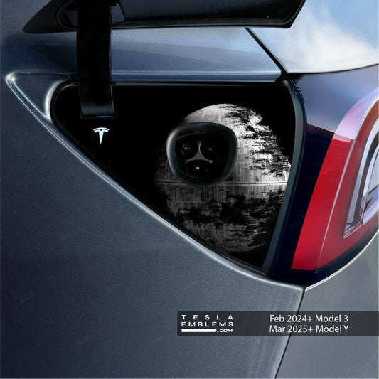 Death Star Tesla Charge Port Wrap | Model Y - Tesla Emblems