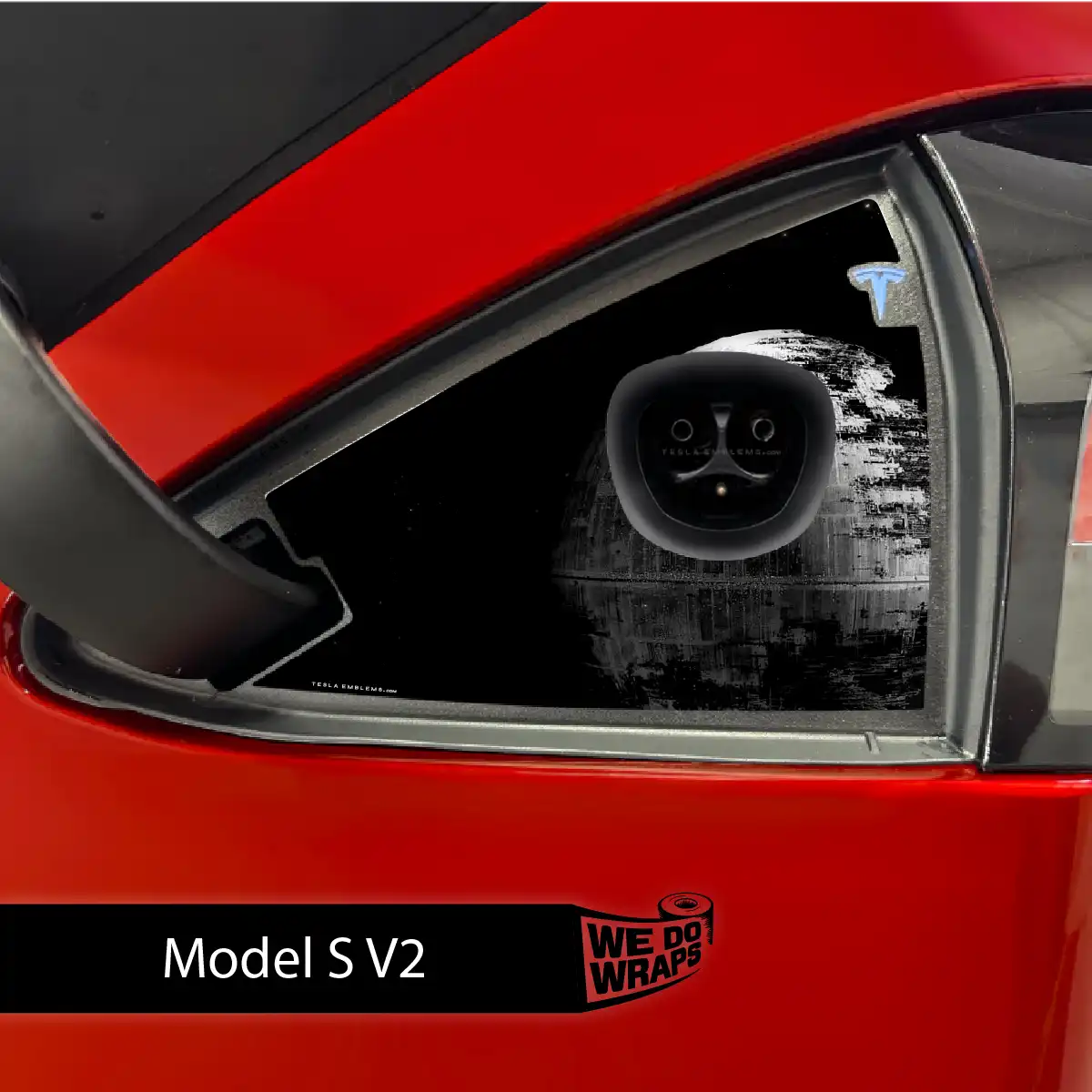Space Station Tesla Charge Port Wrap | Model S - Tesla Emblems