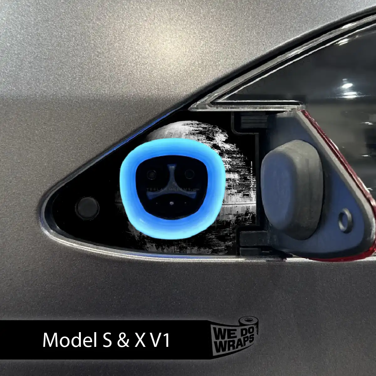 Space Station Tesla Charge Port Wrap | Model S - Tesla Emblems