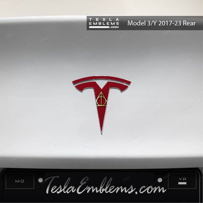 Deathly Hallows Tesla Emblem Decals (Front + Back) - Tesla Emblems