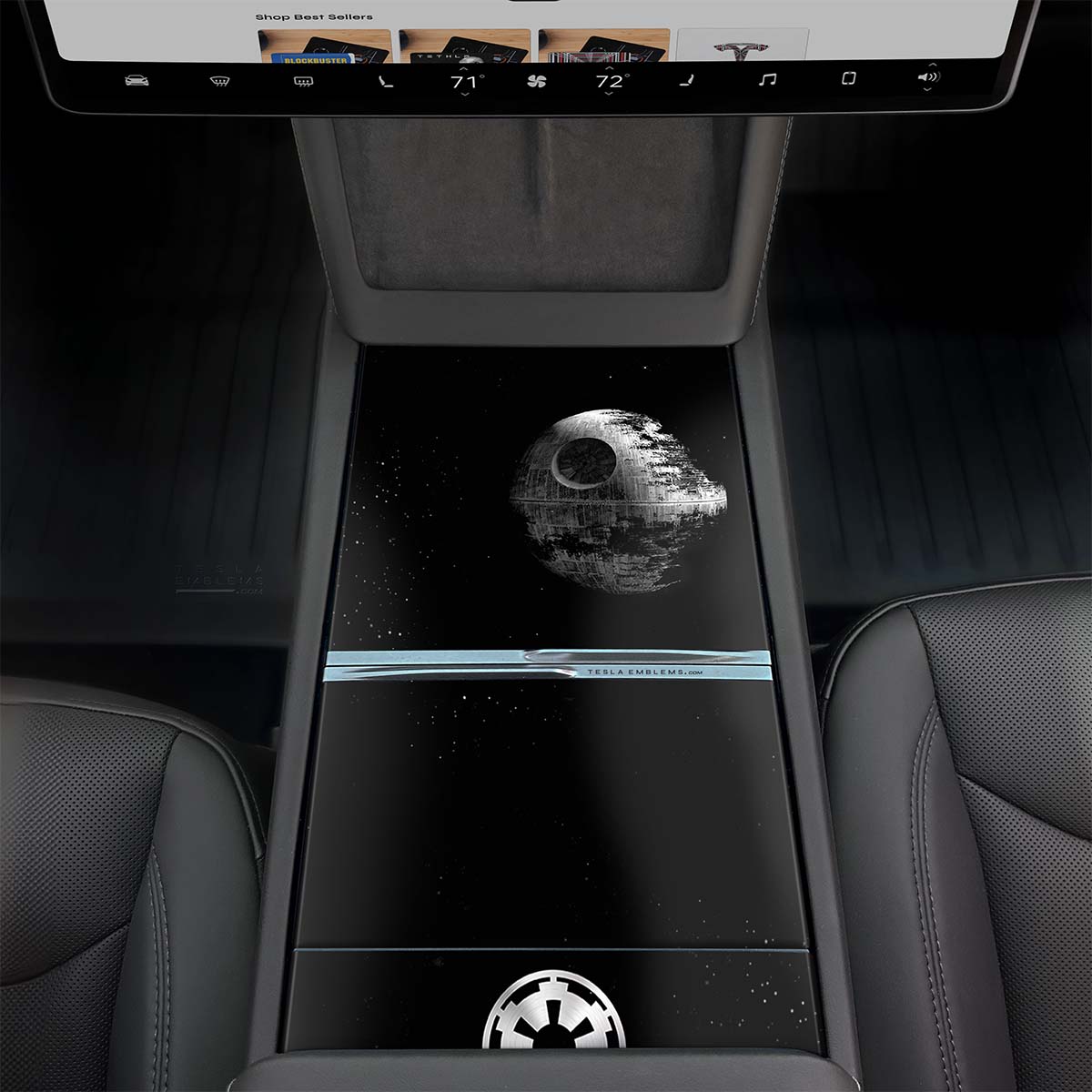 Death Star Starwars Tesla Center Console Wrap Kit | 2024+ Model 3 "Highland"