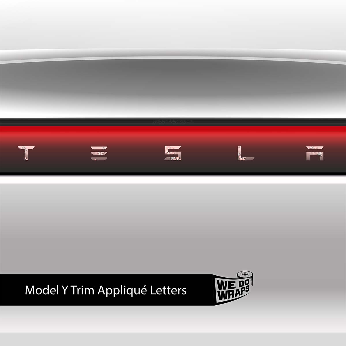Cherry Blossoms Tesla Emblem Decals (Front + Back) | Model Y - Tesla Emblems