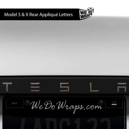 Designer Tesla Edition Pattern Tesla Emblem Decals (Front + Back) | Model S - Tesla Emblems