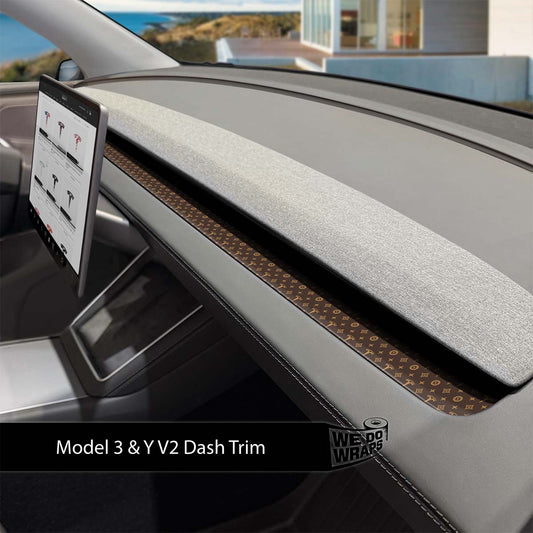 Designer LV Pattern Tesla Edition Tesla Dash Trim Wrap | Model 3 ’24-26 Refresh