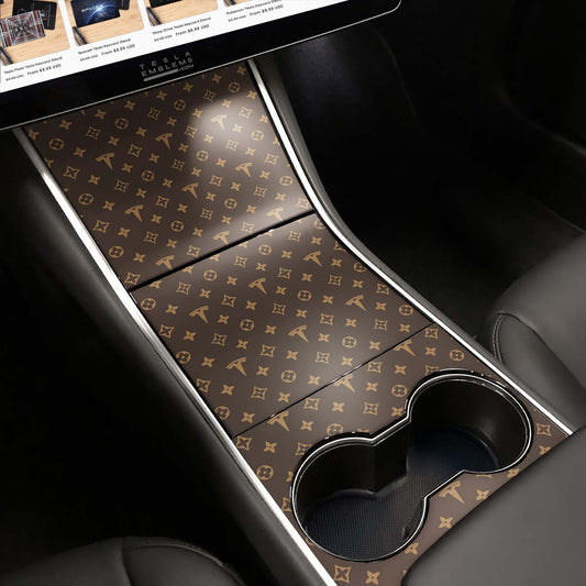 Designer Pattern Tesla Edition | Tesla Center Console Wrap Kit | Model Y ’19 - 20 - Tesla Emblems