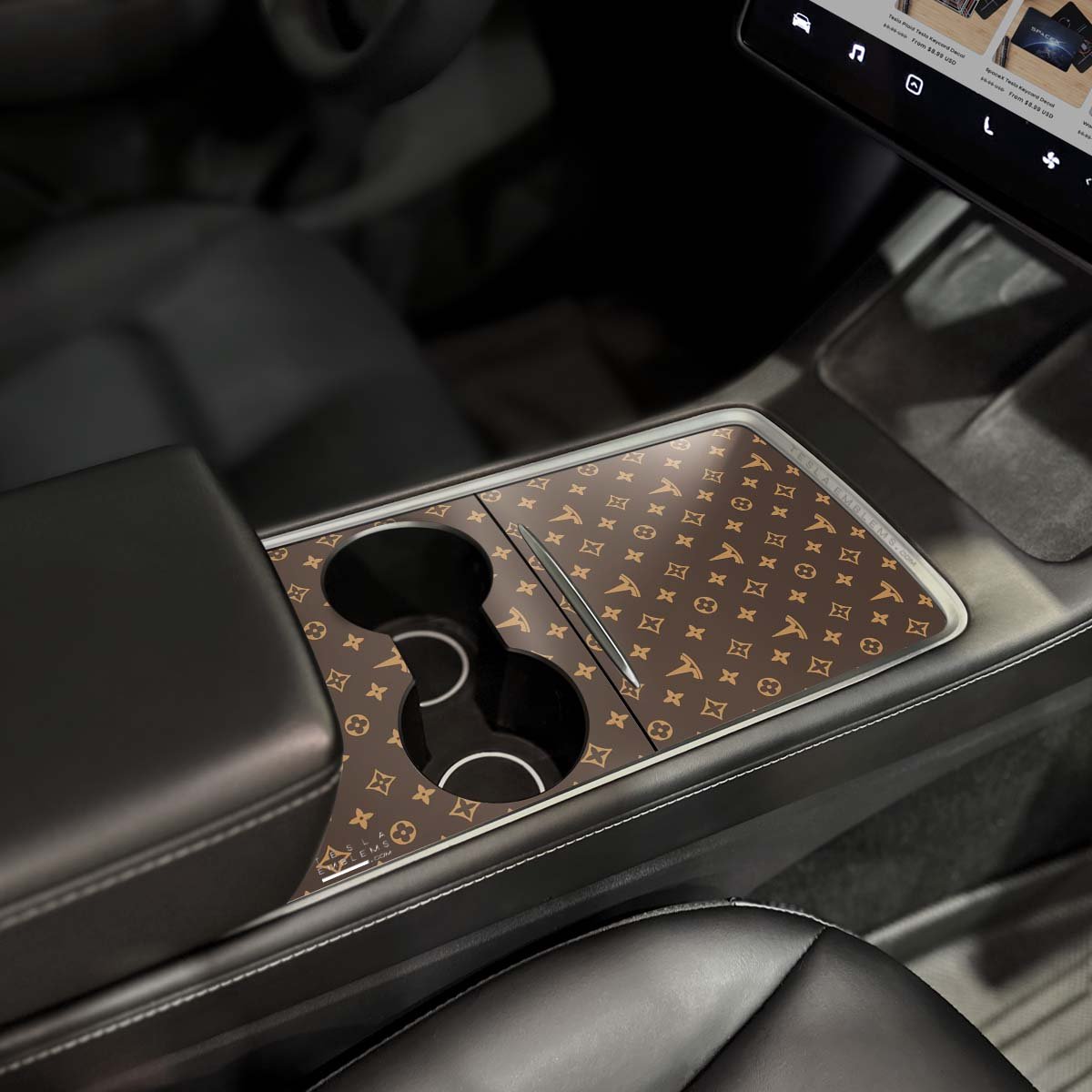 Designer Pattern Tesla Edition | Tesla Center Console Wrap Kit | Model Y '21 - 25 - Tesla Emblems