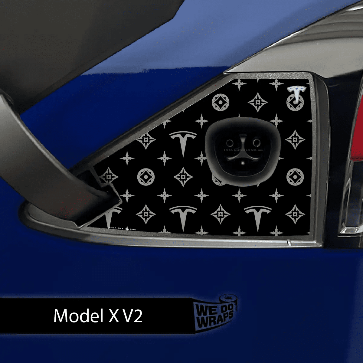 Designer Pattern Tesla Edition Tesla Charge Port Wrap | Model X - Tesla Emblems