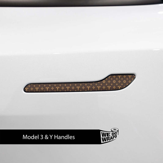 Designer Pattern Tesla Edition Tesla Door Handle Decals (4pcs) - Tesla Emblems